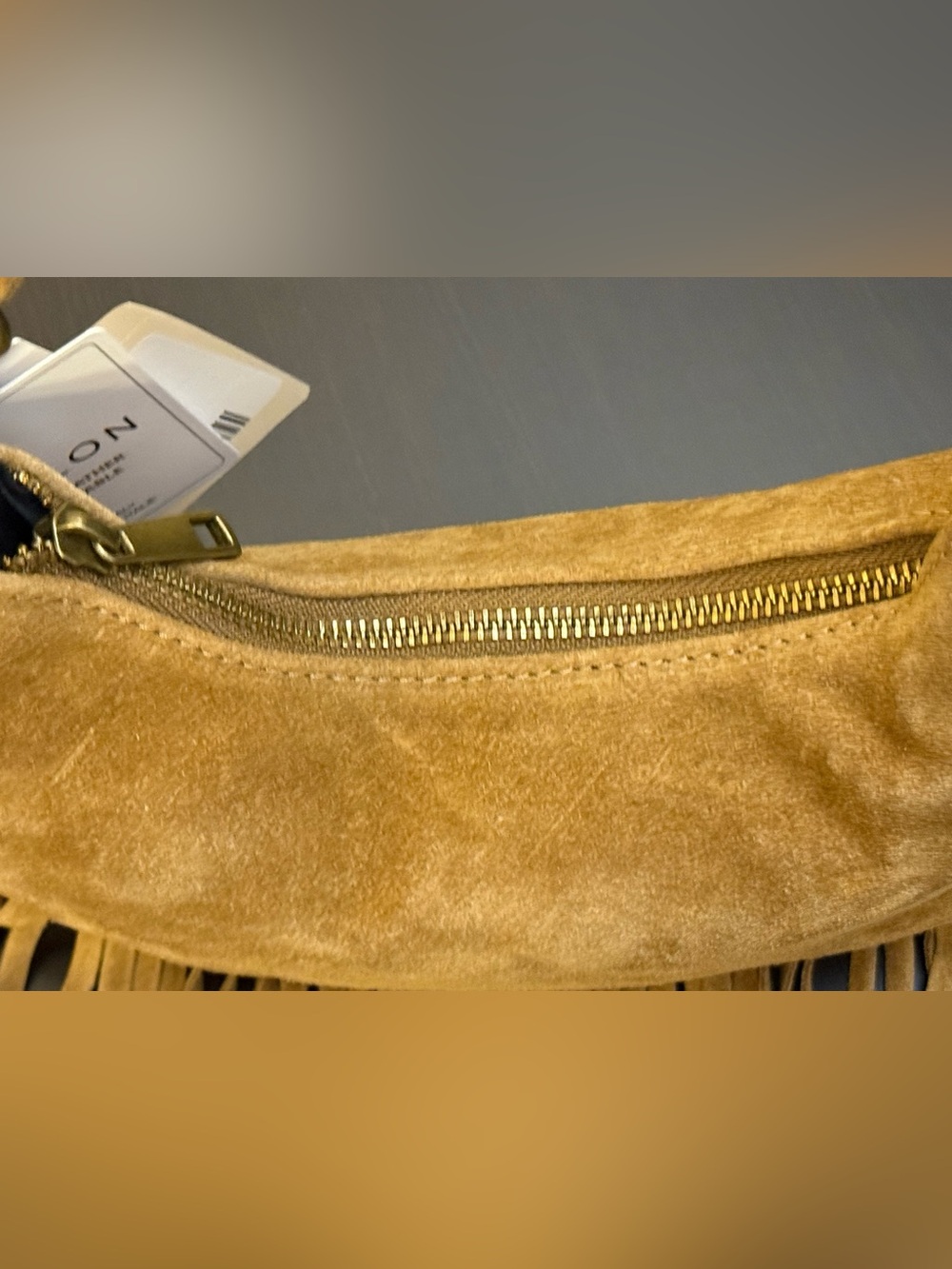 Marlon Genuine Leather Suede Fringe Shoulder-Crossbody Bag Made in Italy NWT - Picture 8 of 11